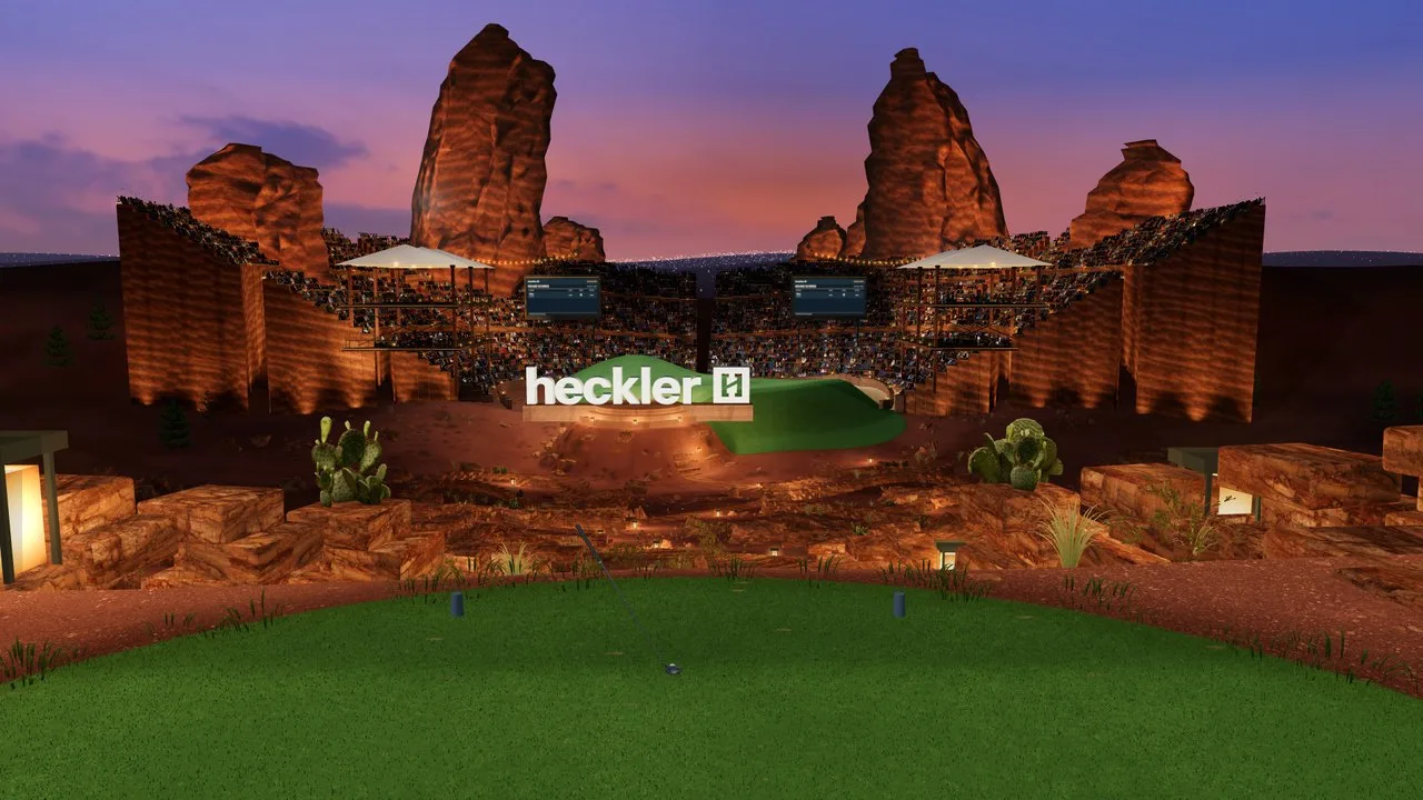 Headliner from the tee, a red rock amphitheater